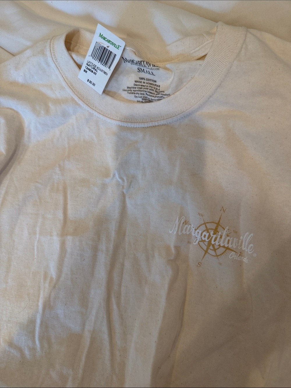 Margaritaville Orlando Small Cream Short Sleeve Compass Tee